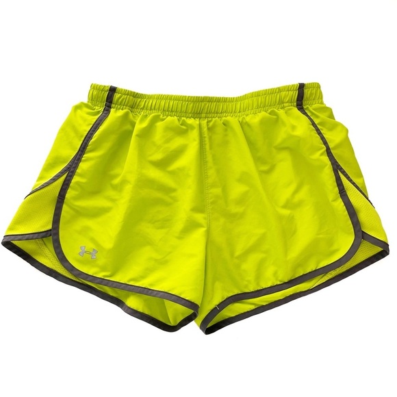 UNDER ARMOUR | Neon Yellow Gray Running Shorts Sz S - Picture 1 of 4